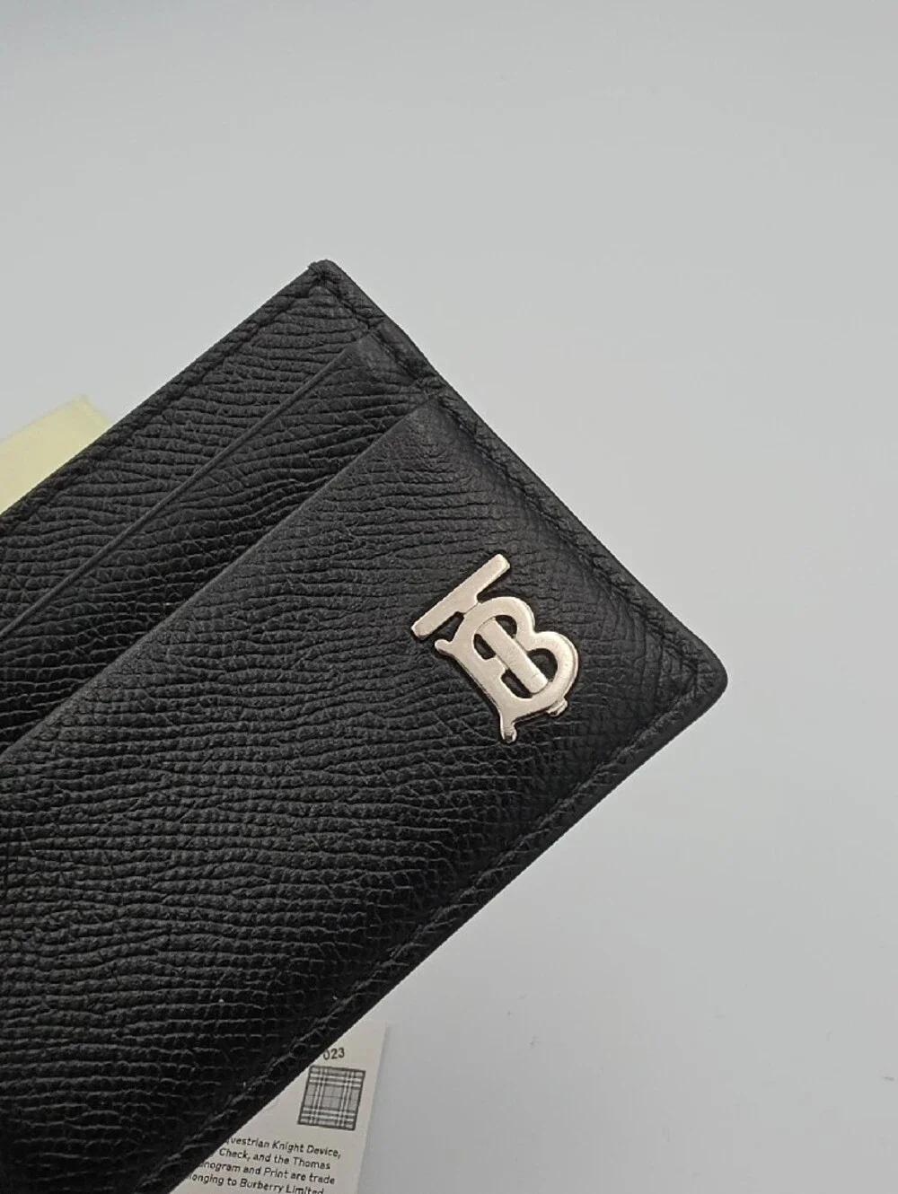 Burberry Black TB Monogram Pebbled Leather Sandon Card Holder (NWT)(DUST BAG)🖤